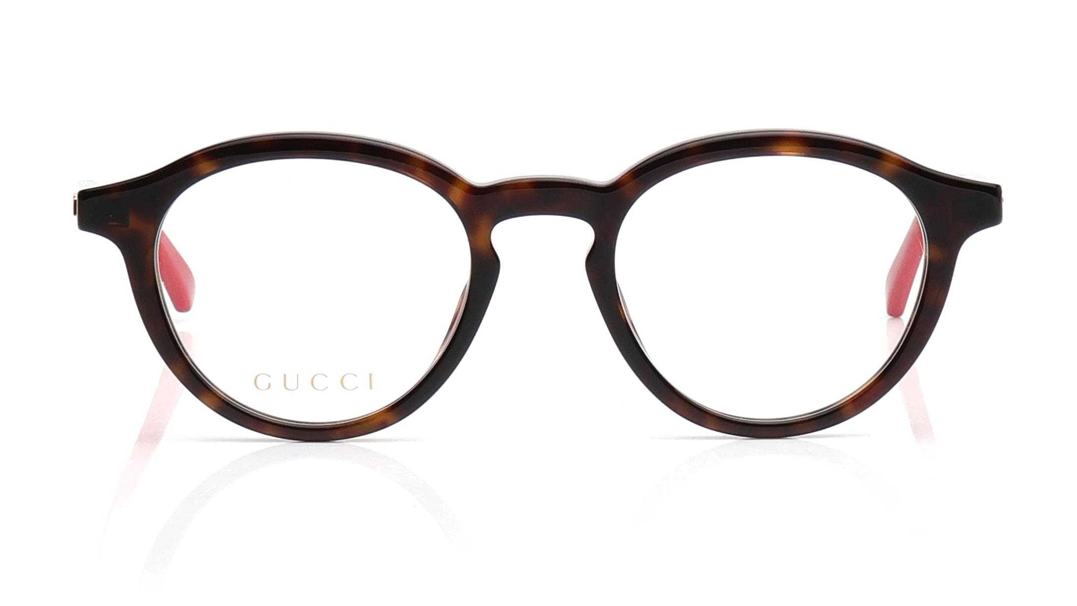Image 1 of Havana Round Eyeglasses for Men from Gucci Available at Titan Eye+