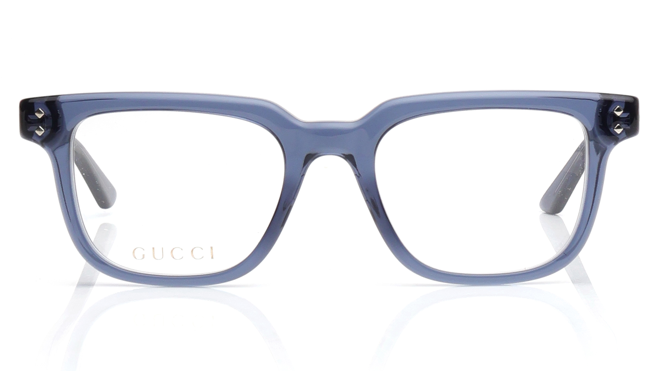 Image 1 of Blue Rectangle Eyeglasses for Men from Gucci Available at Titan Eye+