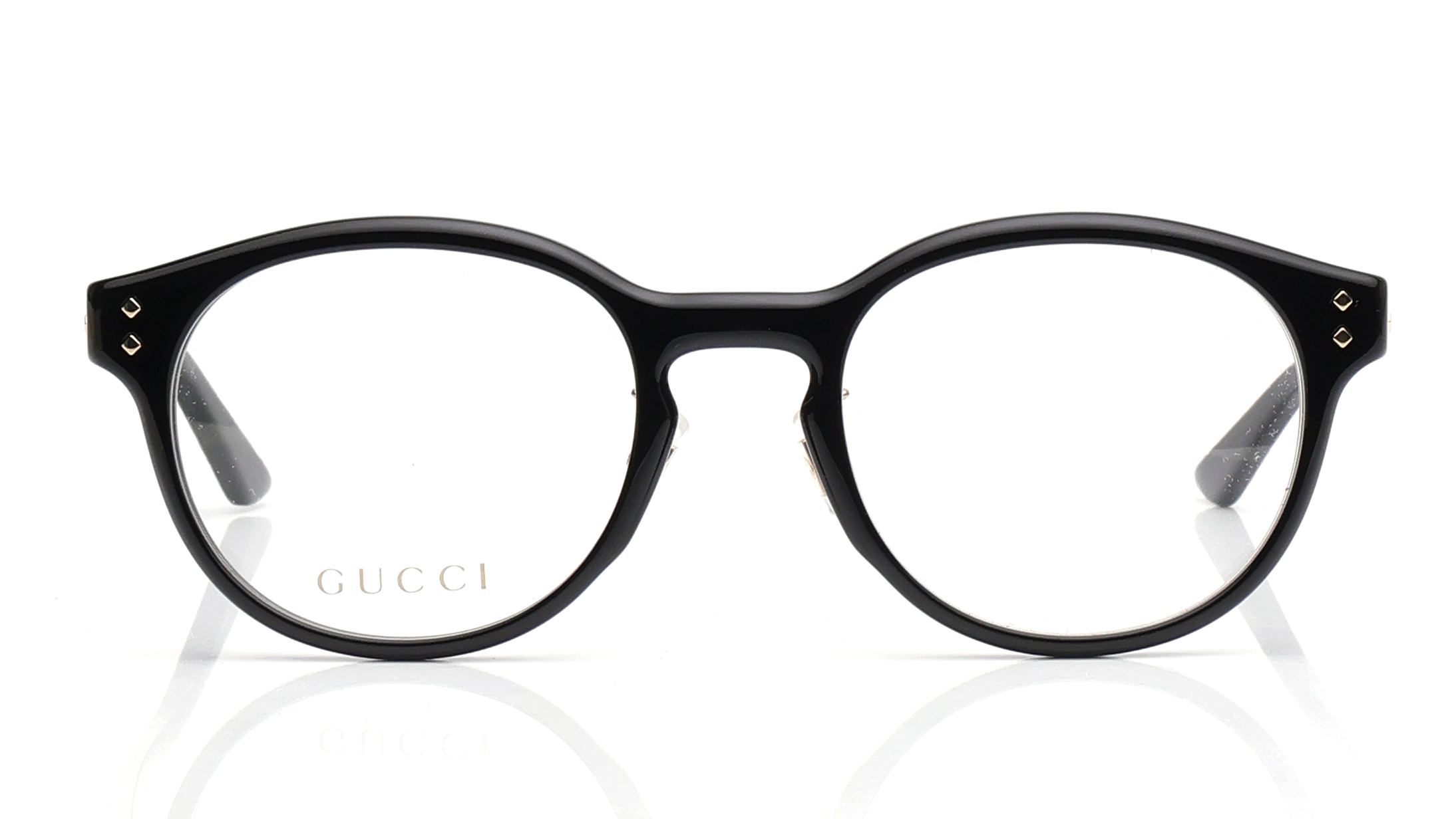 Image 1 of Black Round Eyeglasses for Men from Gucci Available at Titan Eye+