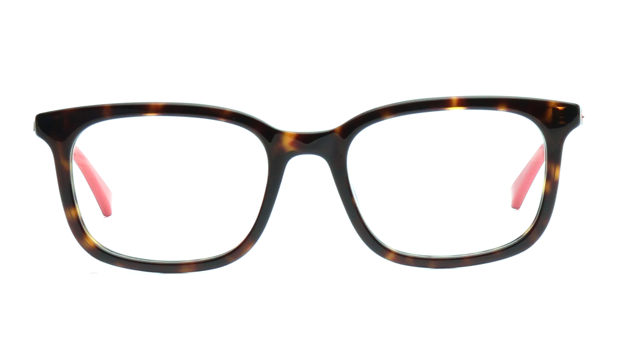 Image 1 of Havana Rectangle Eyeglasses for Men from Gucci Available at Titan Eye+