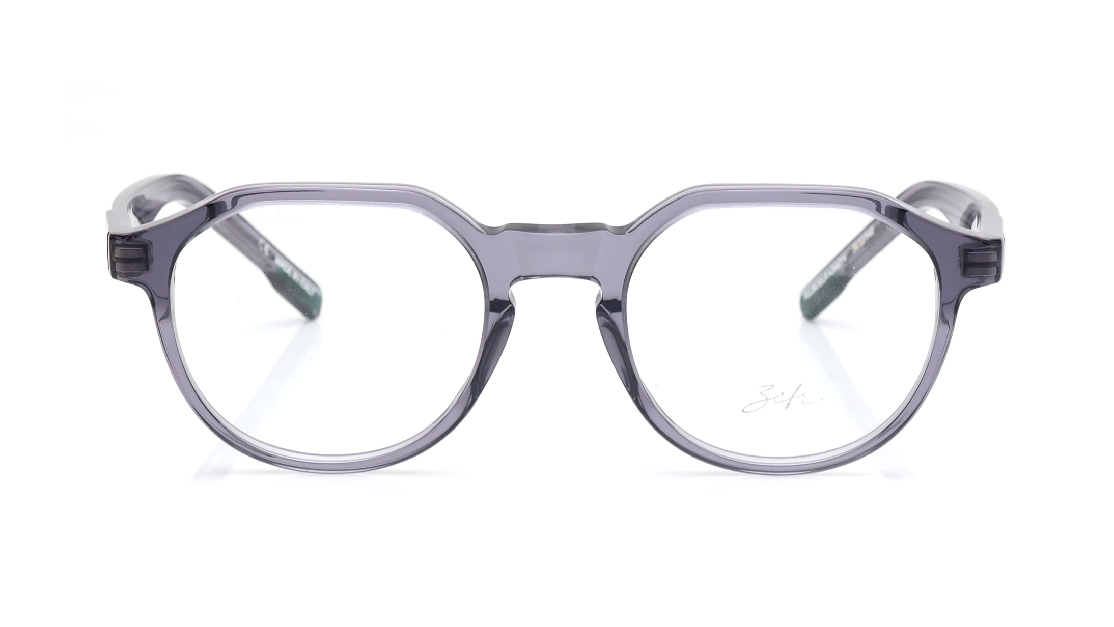 Image 1 of Grey Geometric Eyeglasses for Men and Women from Zefr Available at Titan Eye+
