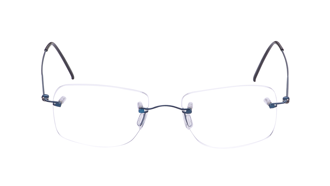 Image 1 of Blue Rectangle Eyeglasses for Men and Women from Zefr Available at Titan Eye+
