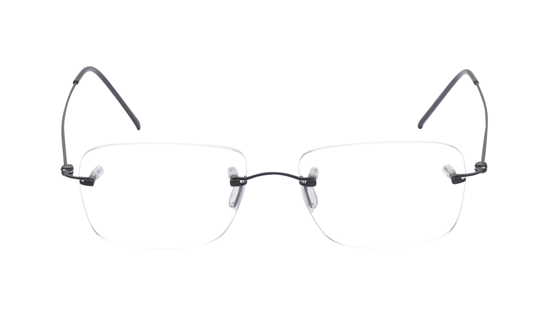 Image 1 of Bordeaux - Black Rimless Eyeglasses from Zefr Available at Titan Eye+