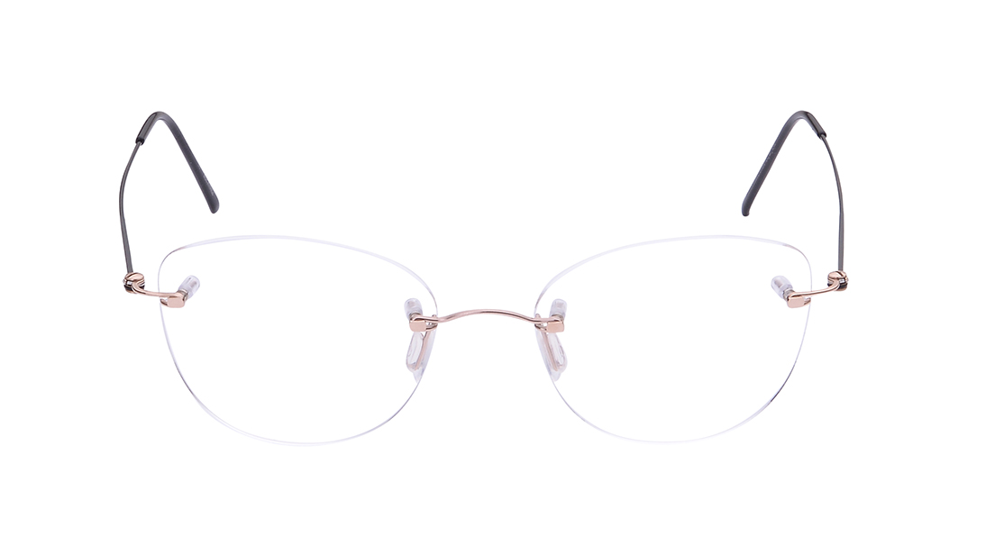 Image 1 of Bordeaux - Black Rimless Eyeglasses from Zefr Available at Titan Eye+