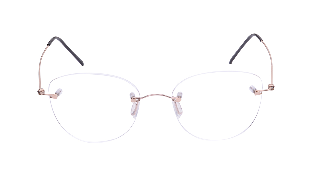 Image 1 of Bordeaux - RoseGold Rimless Eyeglasses from Zefr Available at Titan Eye+