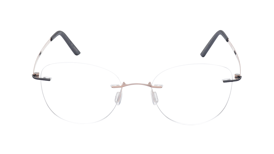 Image 1 of Versailles - RoseGold Rimless Eyeglasses from Zefr Available at Titan Eye+