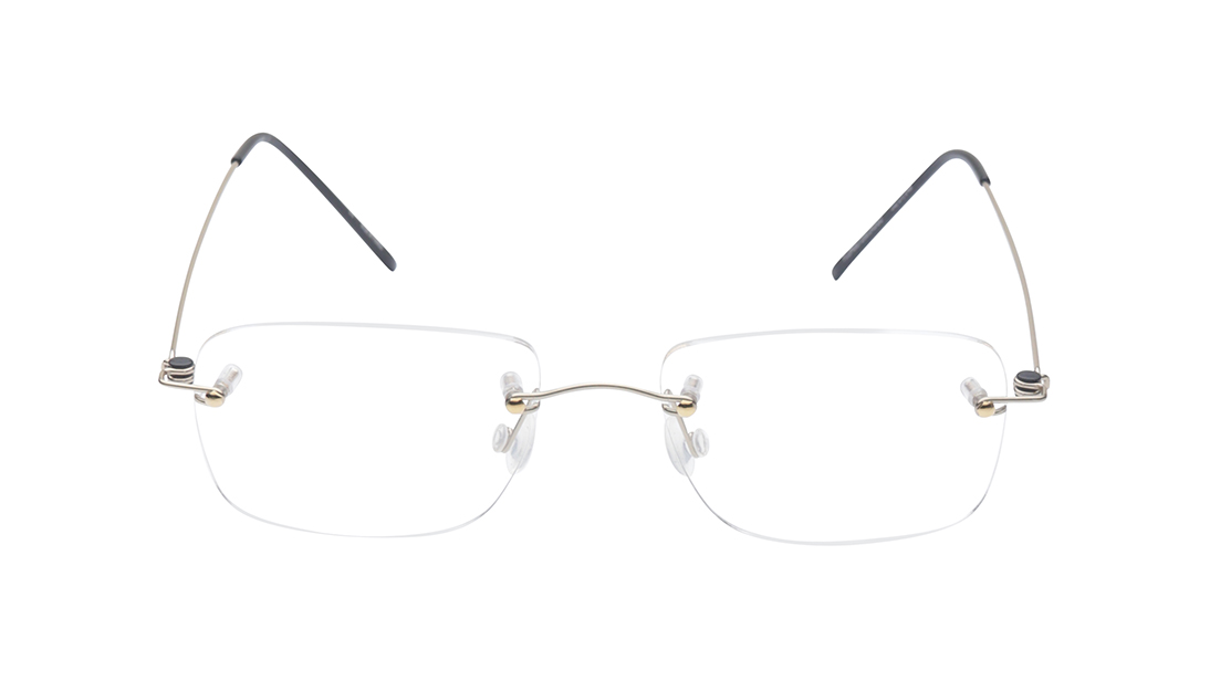 Image 1 of Nantes - Gold Rimless Eyeglasses from Zefr Available at Titan Eye+