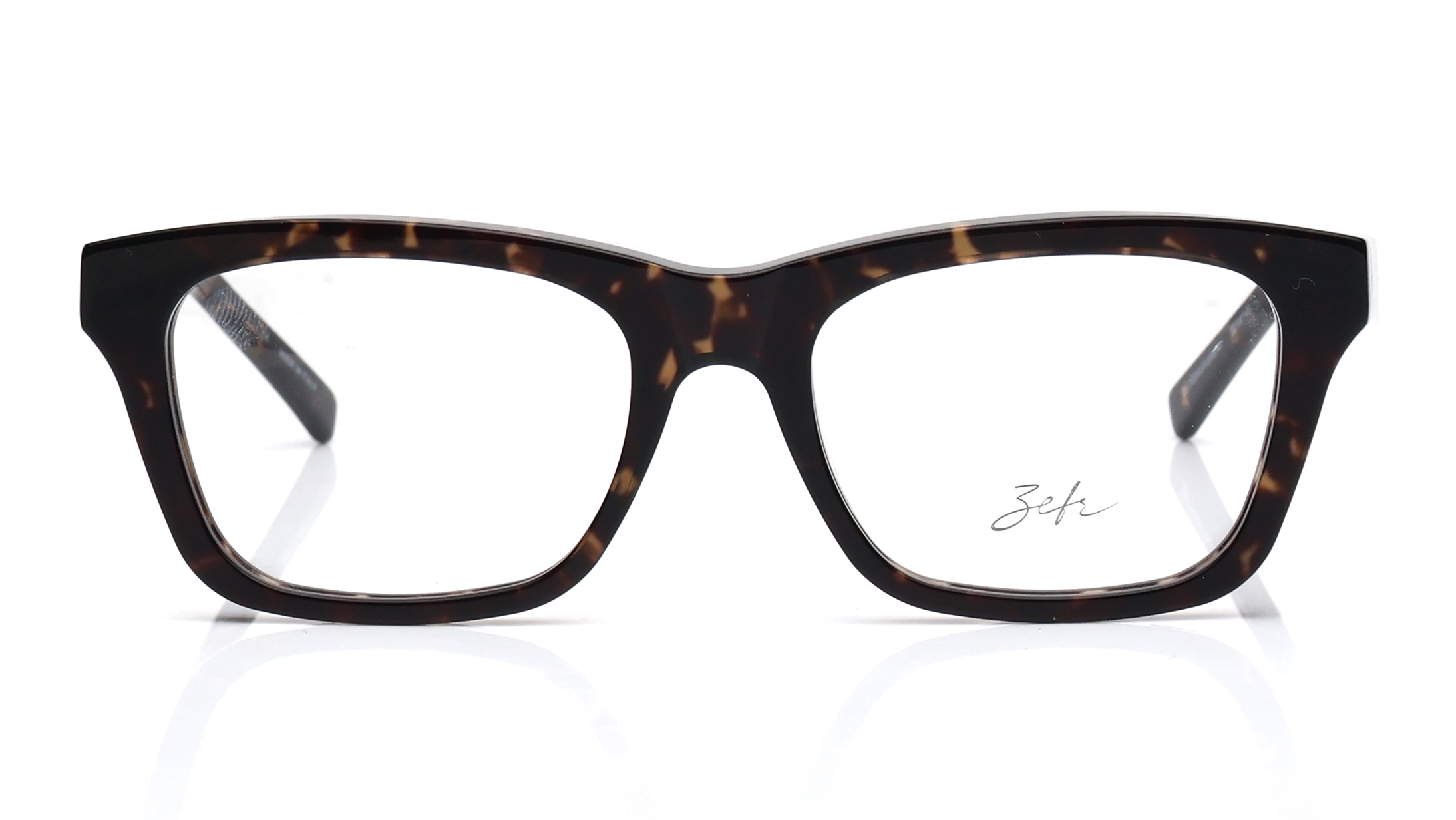 Image 1 of Brown Rectangle Eyeglasses for Men and Women from Zefr Available at Titan Eye+