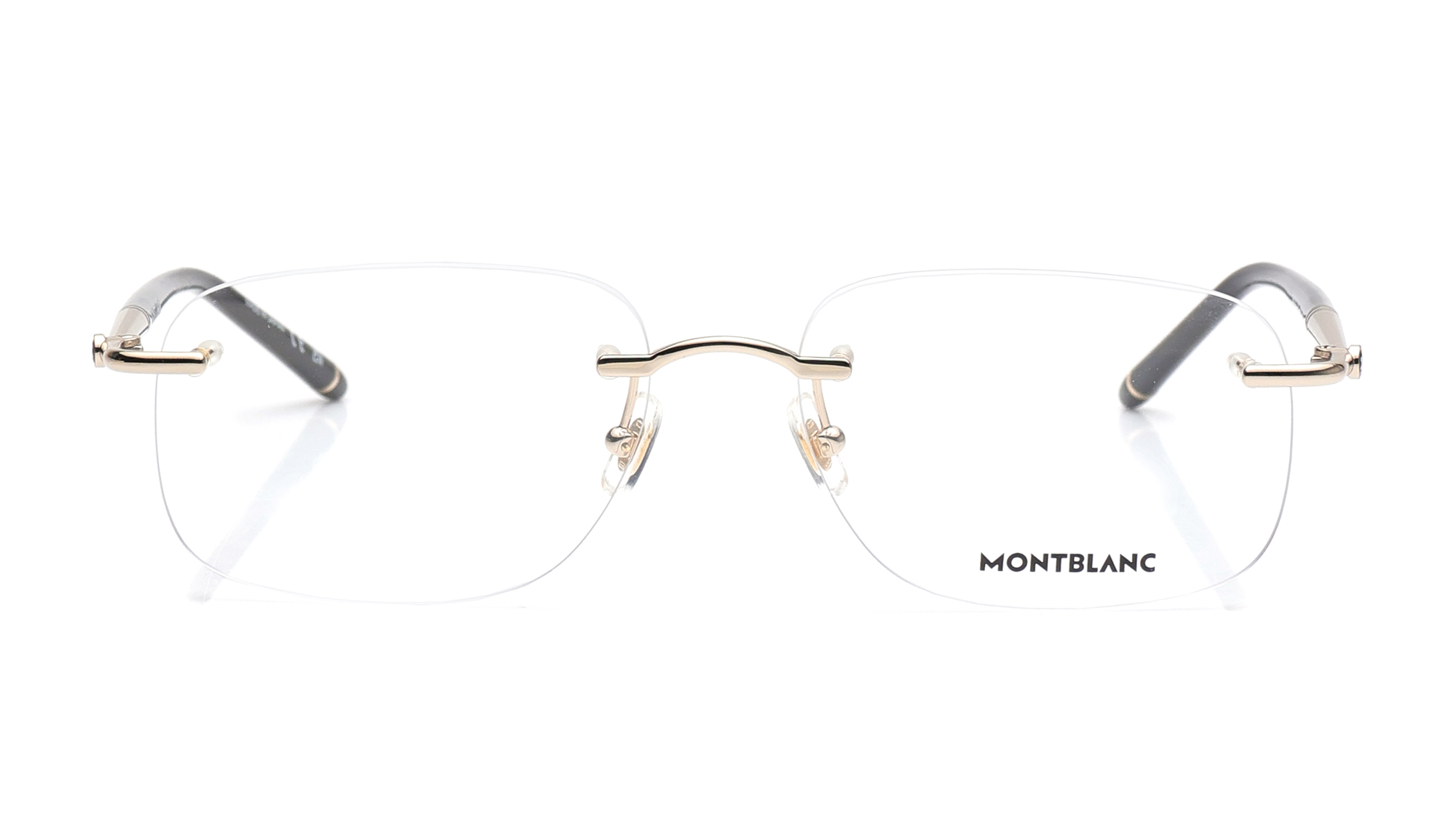 Image 1 of Gold Rectangle Eyeglasses for Men from Montblanc Available at Titan Eye+