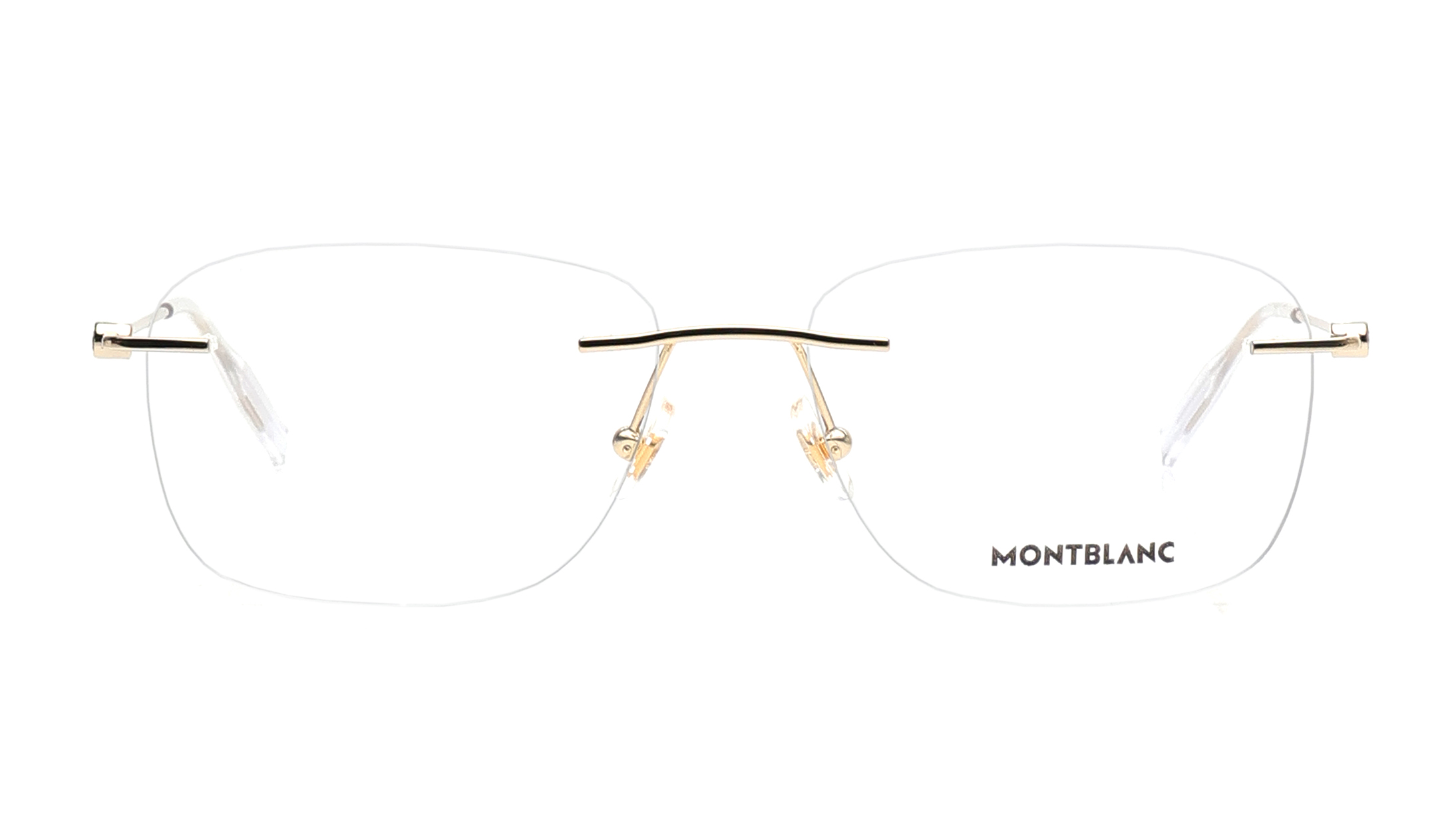 Image 1 of Gold Square Eyeglasses for Men from Montblanc Available at Titan Eye+