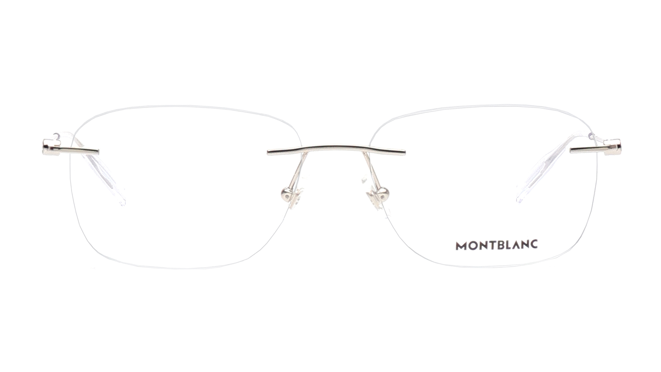 Image 1 of Silver Square Eyeglasses for Men from Montblanc Available at Titan Eye+