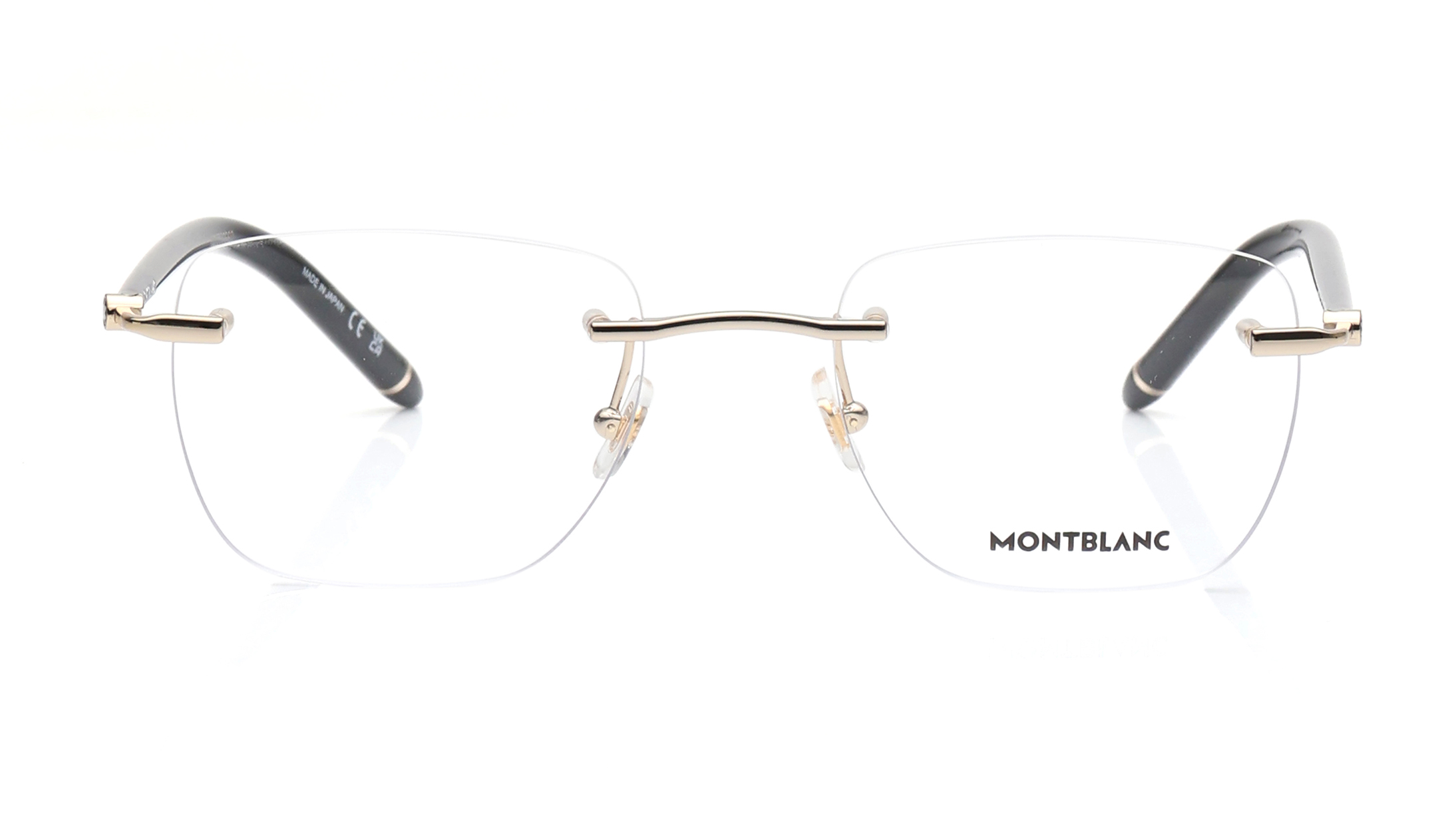 Image 1 of Gold Square Eyeglasses for Men from Montblanc Available at Titan Eye+