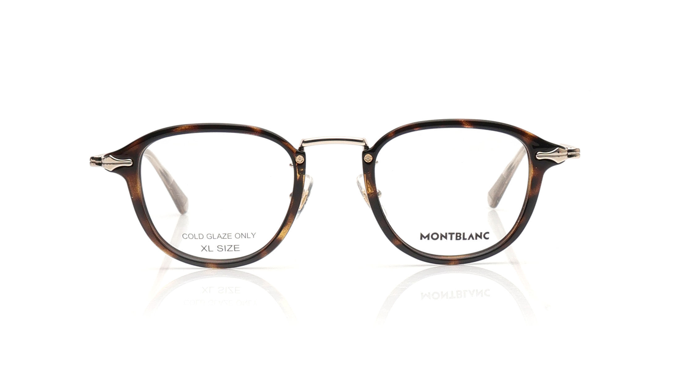 Image 1 of Havana Round Rimmed Eyeglasses for Men from Montblanc Available at Titan Eye+