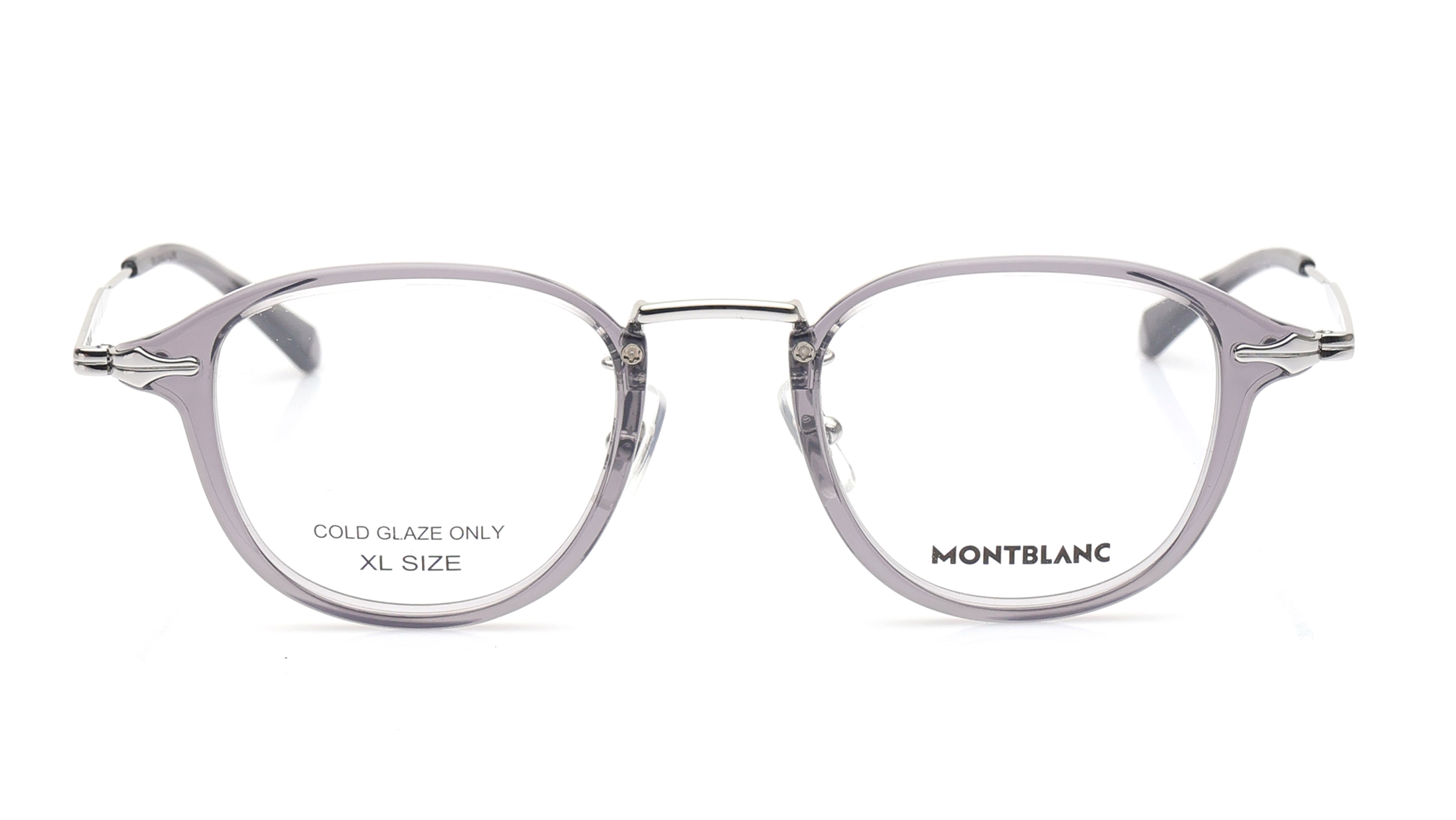 Image 1 of Grey Round Eyeglasses for Men from Montblanc Available at Titan Eye+