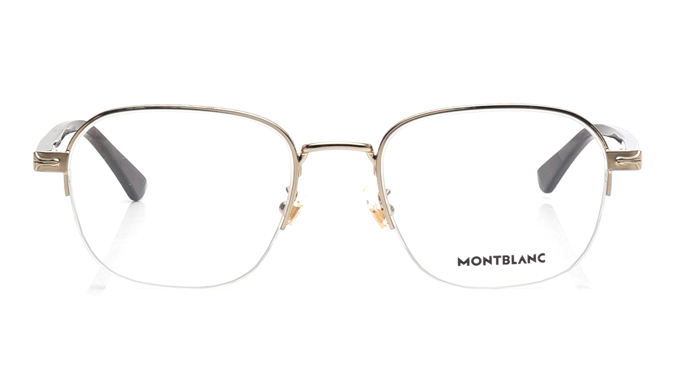 Image 1 of Gold Round Eyeglasses for Men from Montblanc Available at Titan Eye+