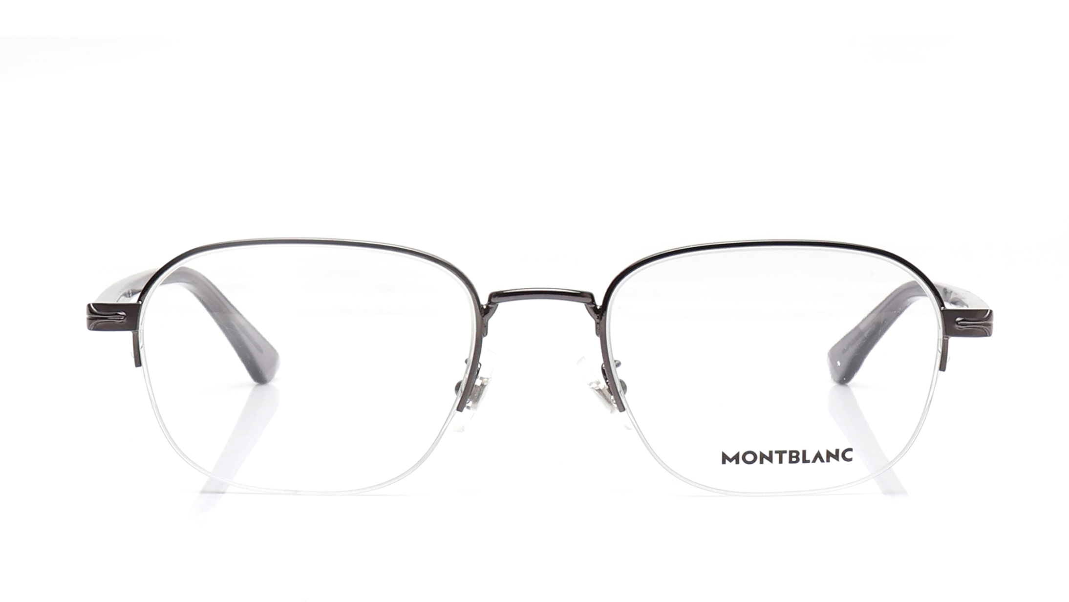 Image 1 of Silver Round Eyeglasses for Men from Montblanc Available at Titan Eye+
