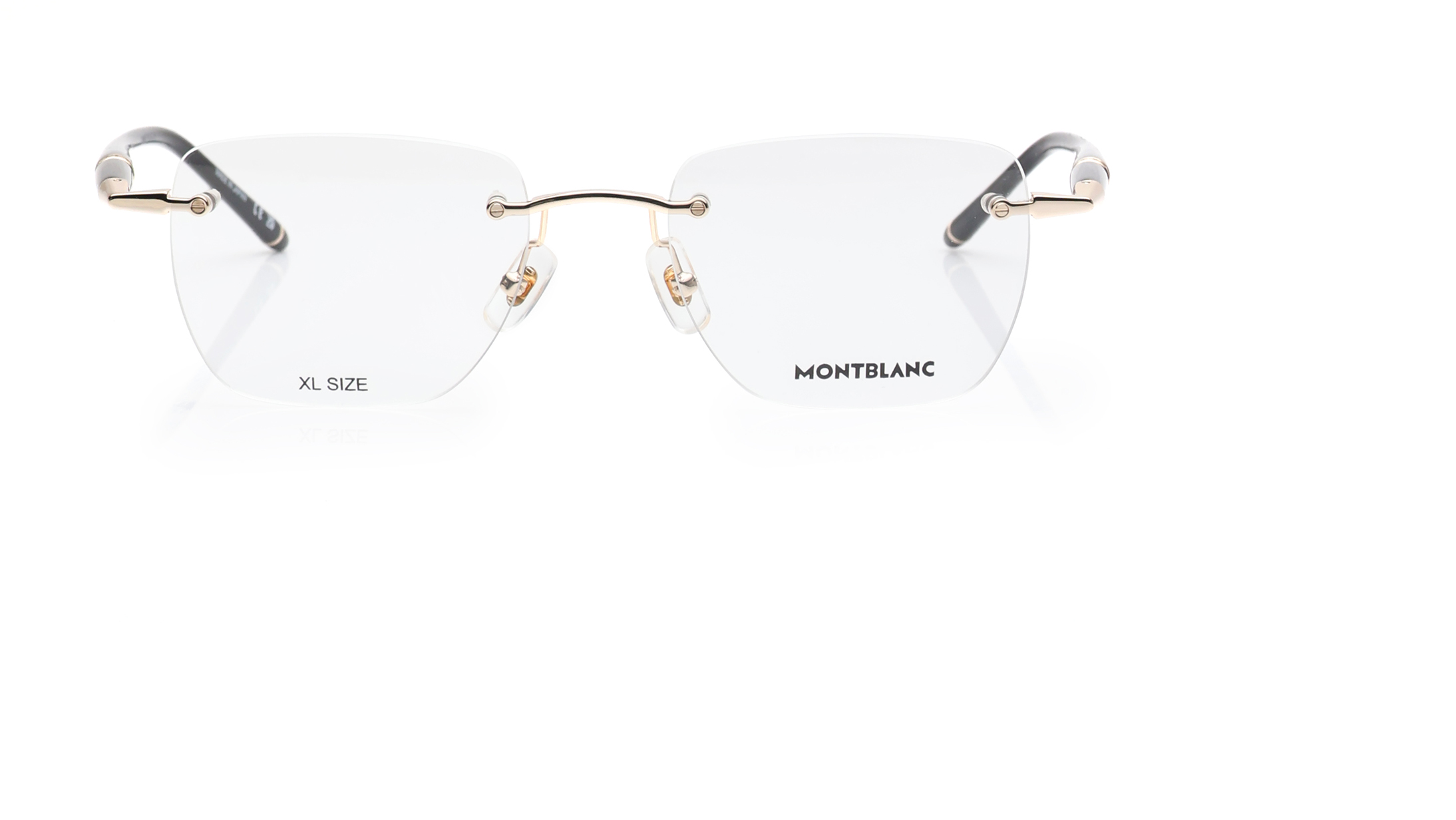 Image 1 of Gold Square Eyeglasses for Men from Montblanc Available at Titan Eye+