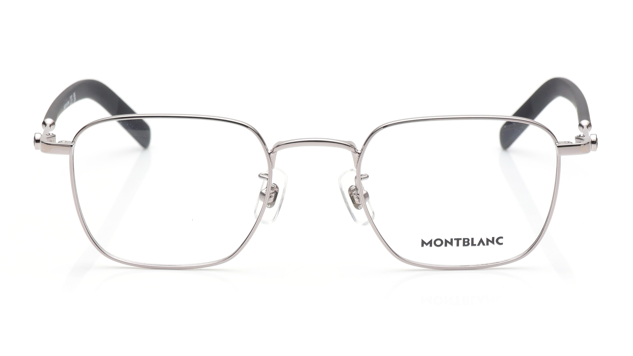 Image 1 of Silver Rectangle Eyeglasses for Men from Montblanc Available at Titan Eye+