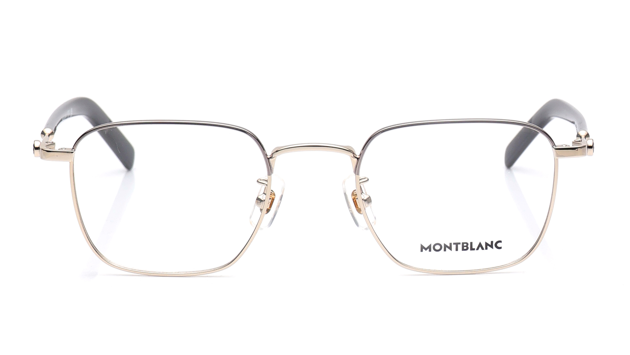 Image 1 of Gold Rectangle Eyeglasses for Men from Montblanc Available at Titan Eye+