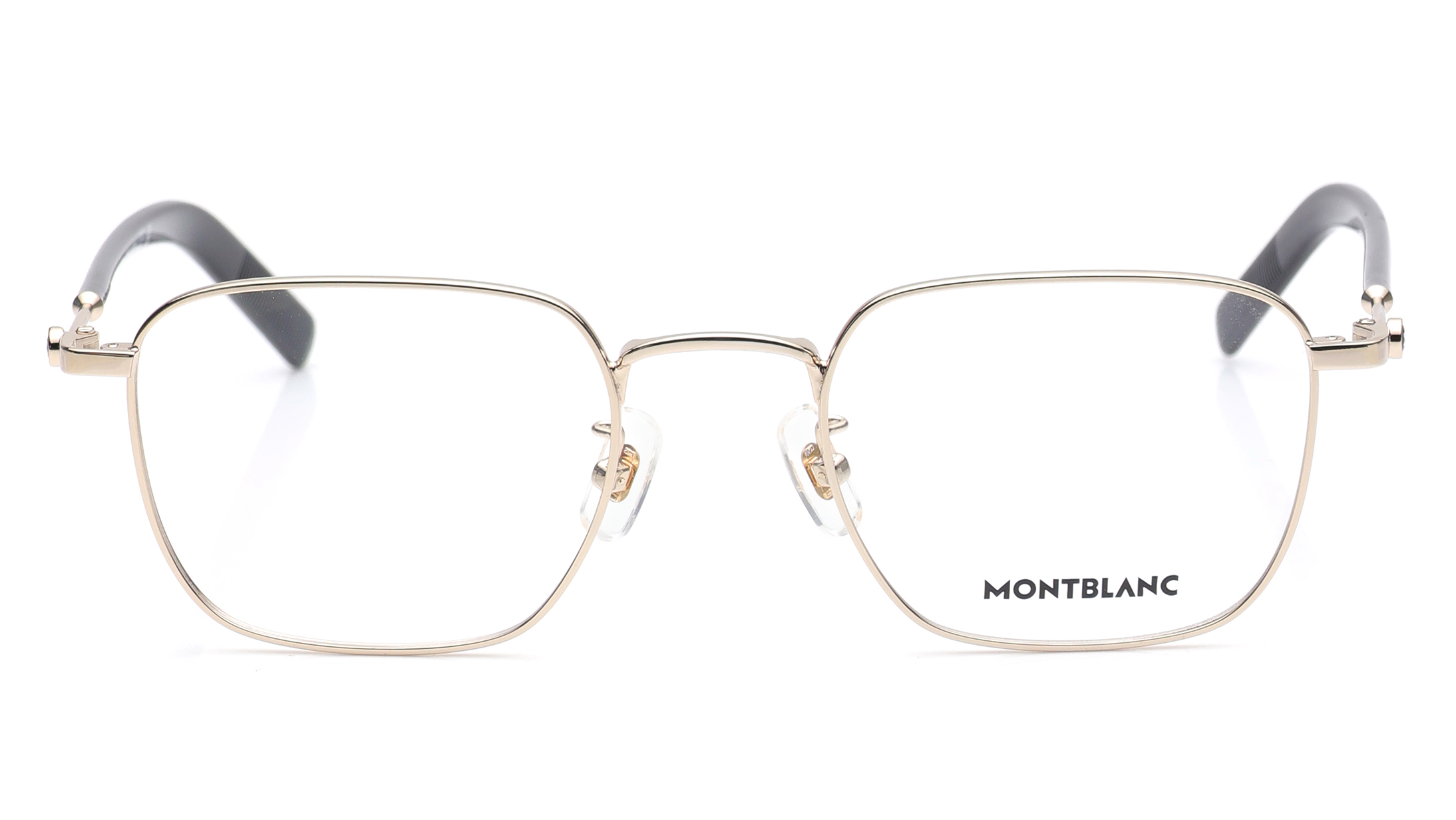 Image 1 of Gold Rectangle Eyeglasses for Men from Montblanc Available at Titan Eye+