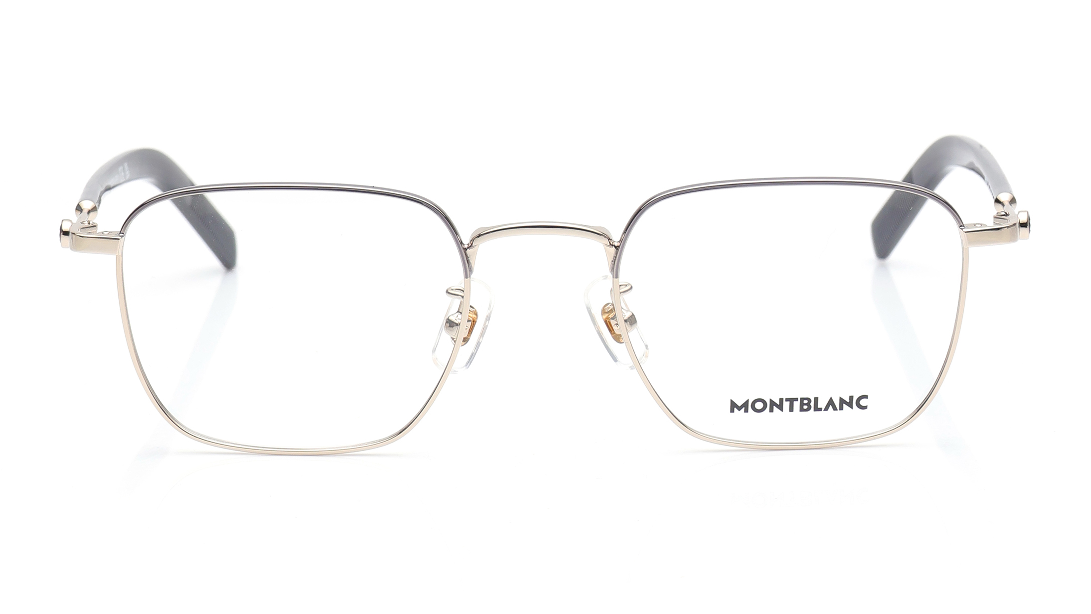 Image 1 of Gold Rectangle Eyeglasses for Men from Montblanc Available at Titan Eye+
