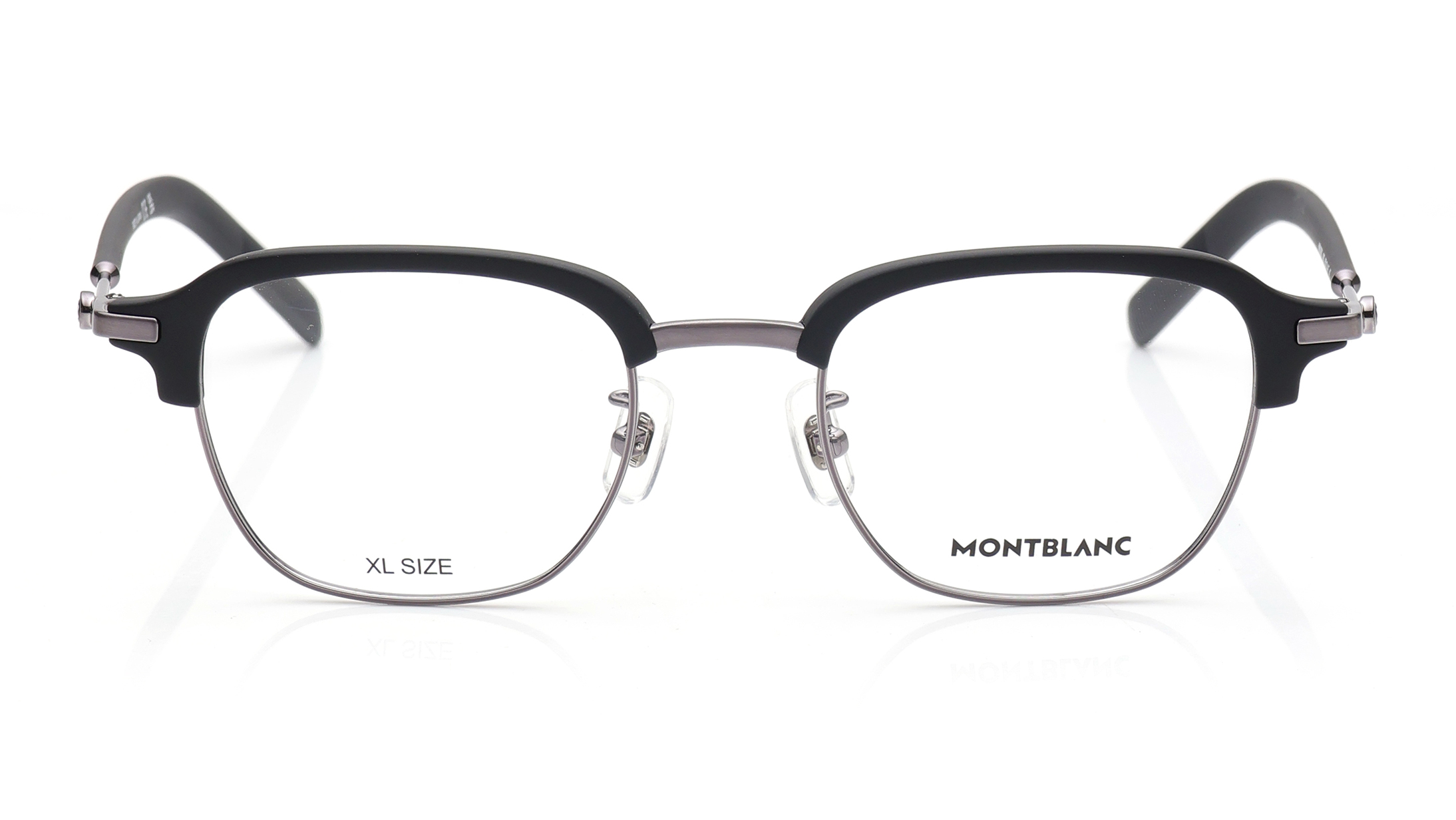 Image 1 of Silver Rectangle Eyeglasses for Men from Montblanc Available at Titan Eye+