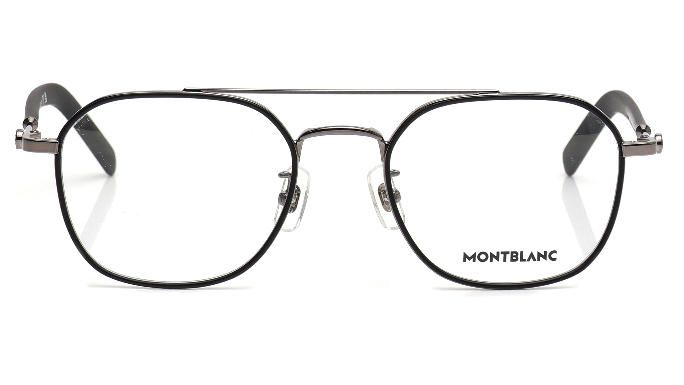 Image 1 of Silver Geometric Eyeglasses for Men from Montblanc Available at Titan Eye+