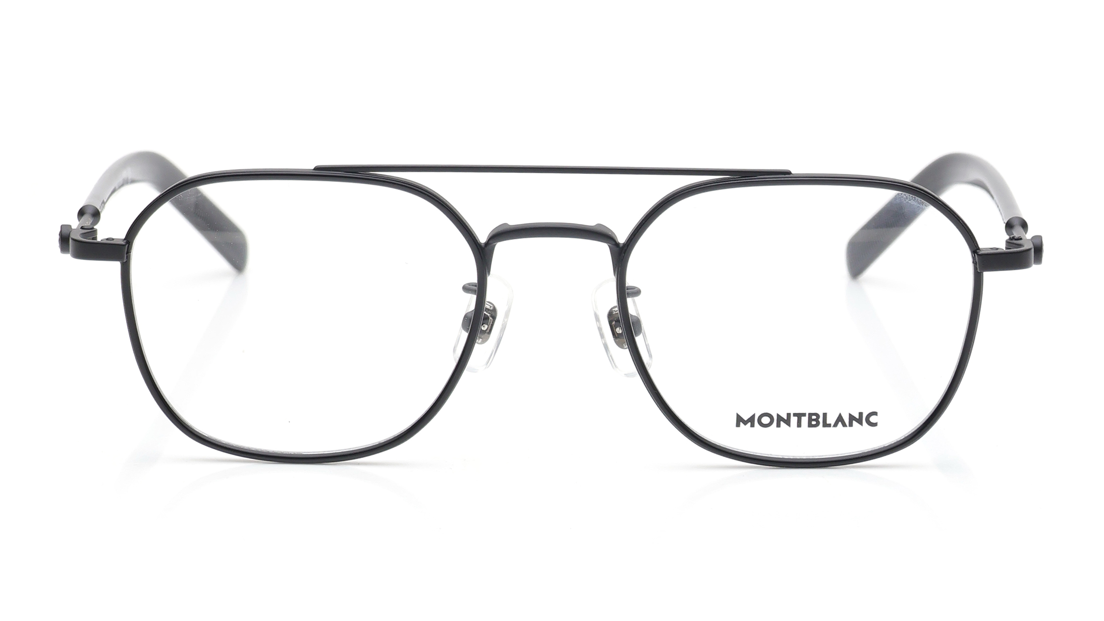 Image 1 of Black Geometric Eyeglasses for Men from Montblanc Available at Titan Eye+