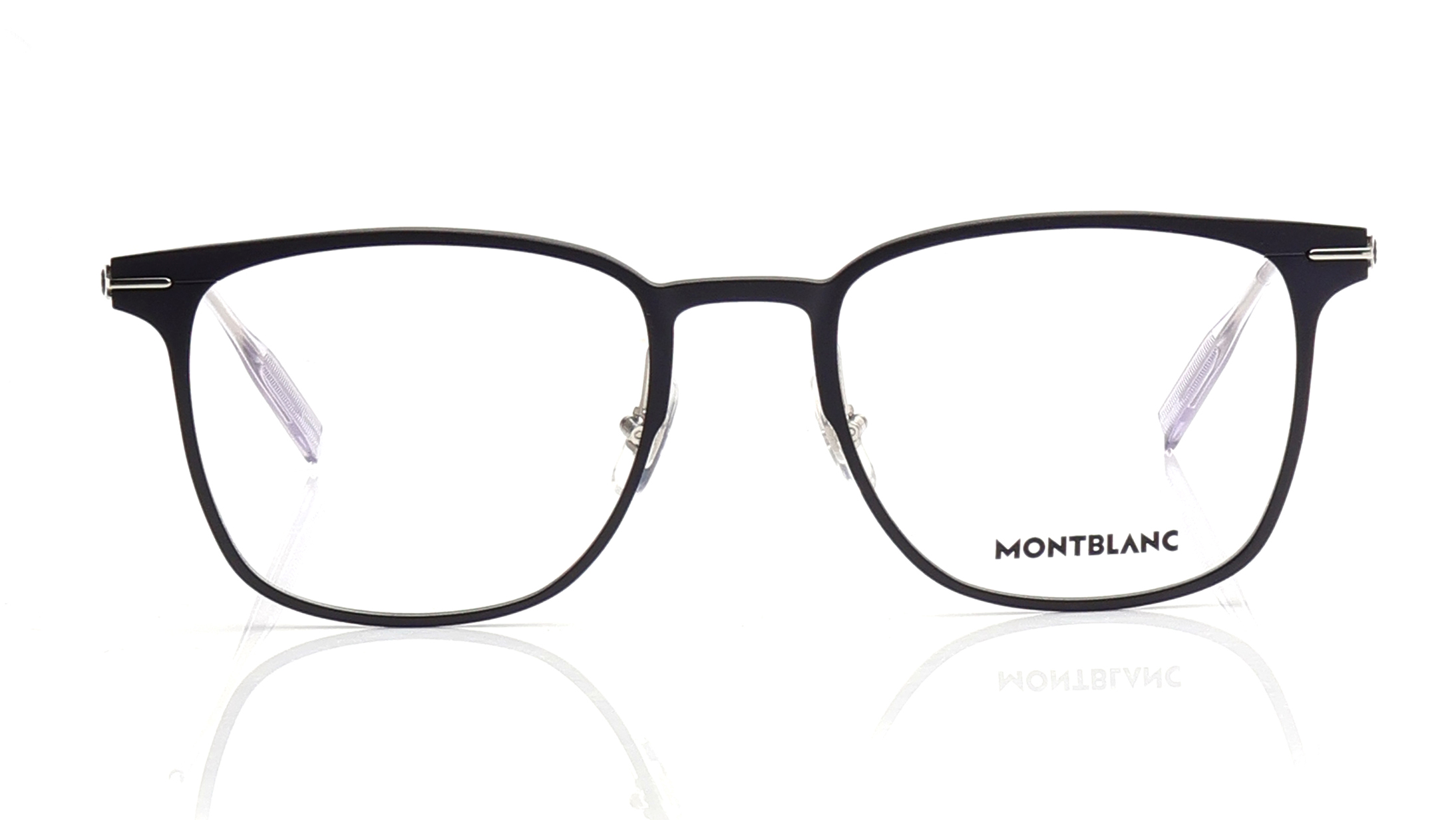 Image 1 of Black Rectangle Eyeglasses for Men from Montblanc Available at Titan Eye+