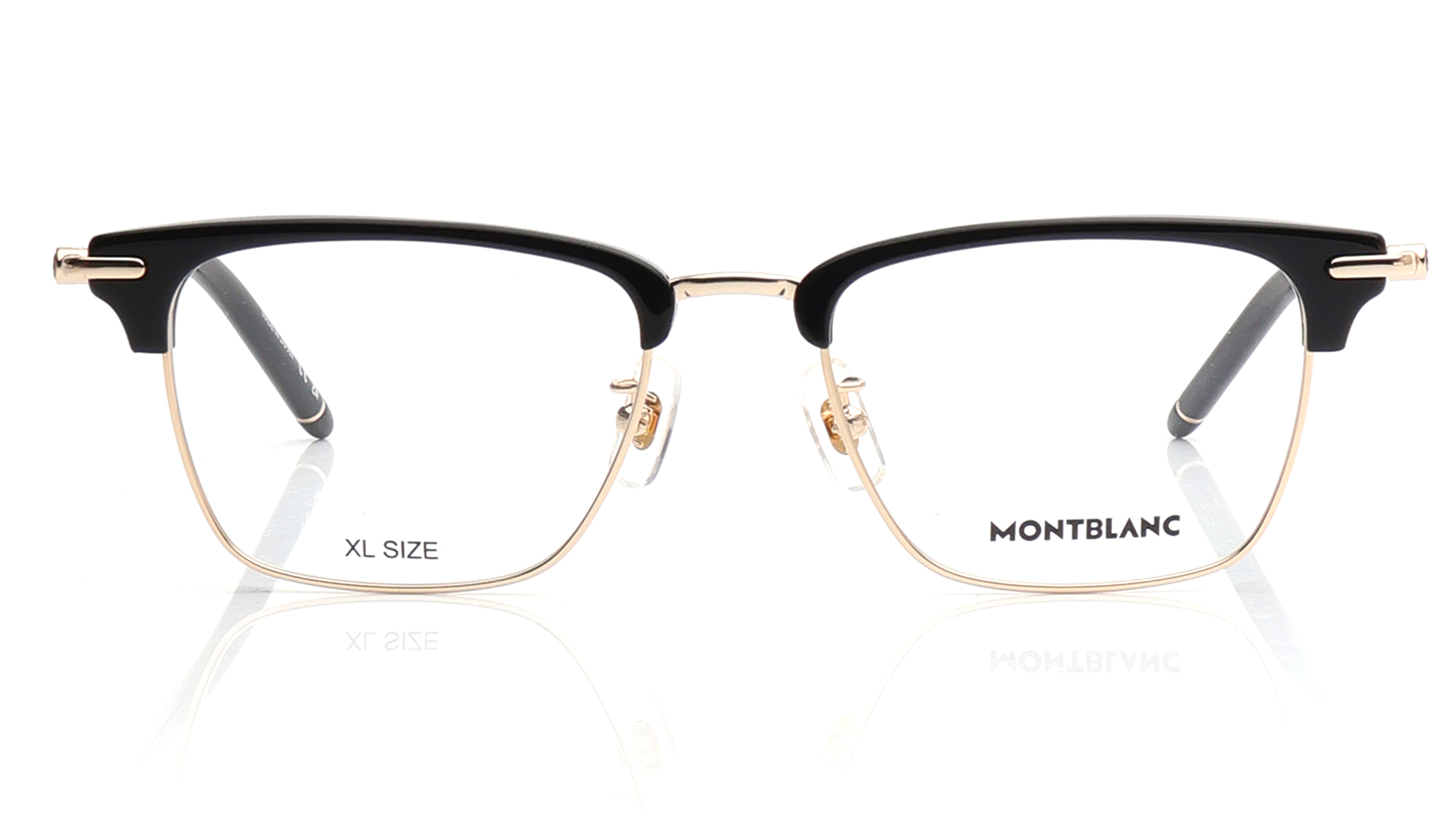 Image 1 of Black Clubmaster Eyeglasses for Men from Montblanc Available at Titan Eye+