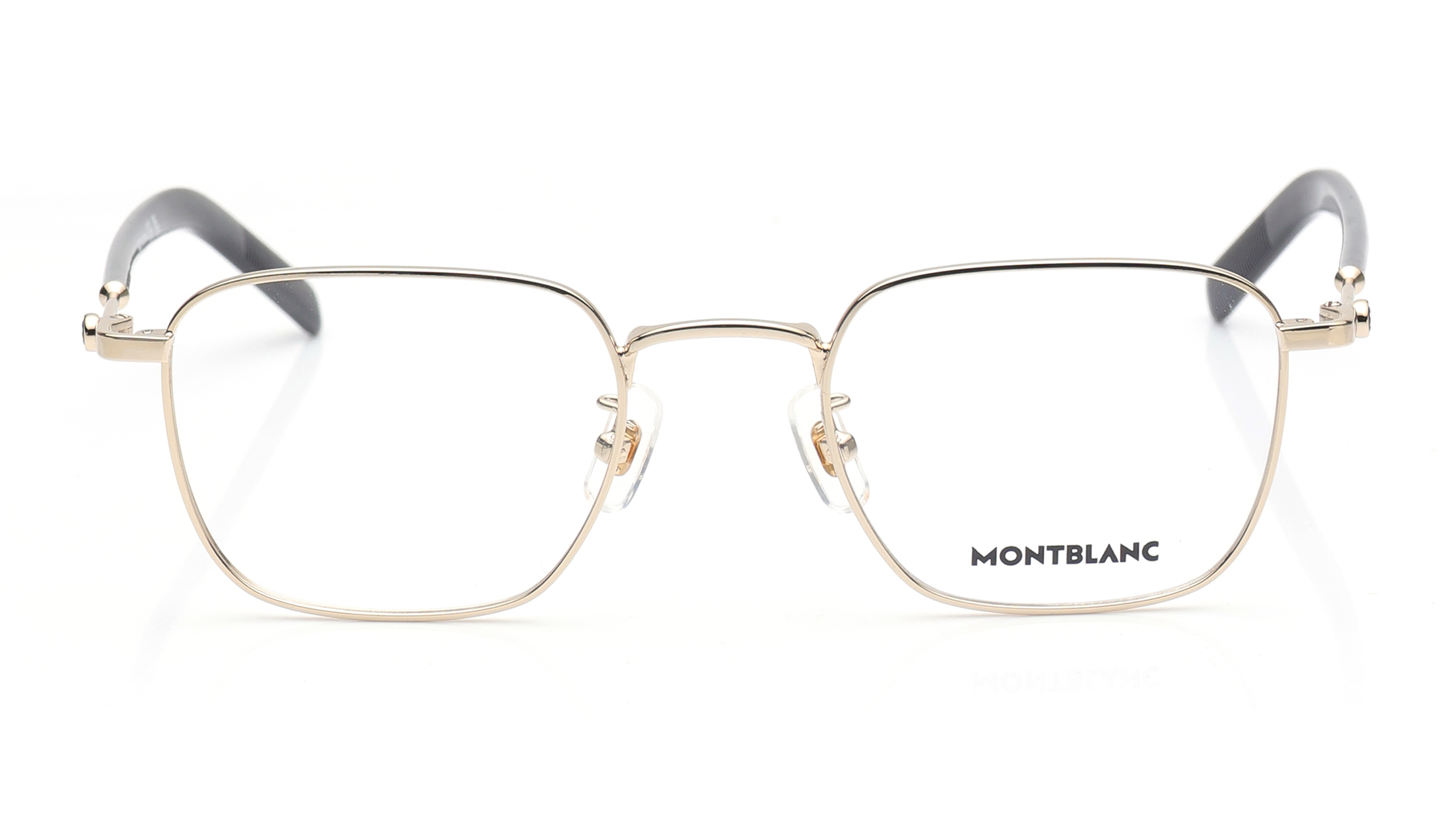 Image 1 of Gold Square Eyeglasses for Men from Montblanc Available at Titan Eye+