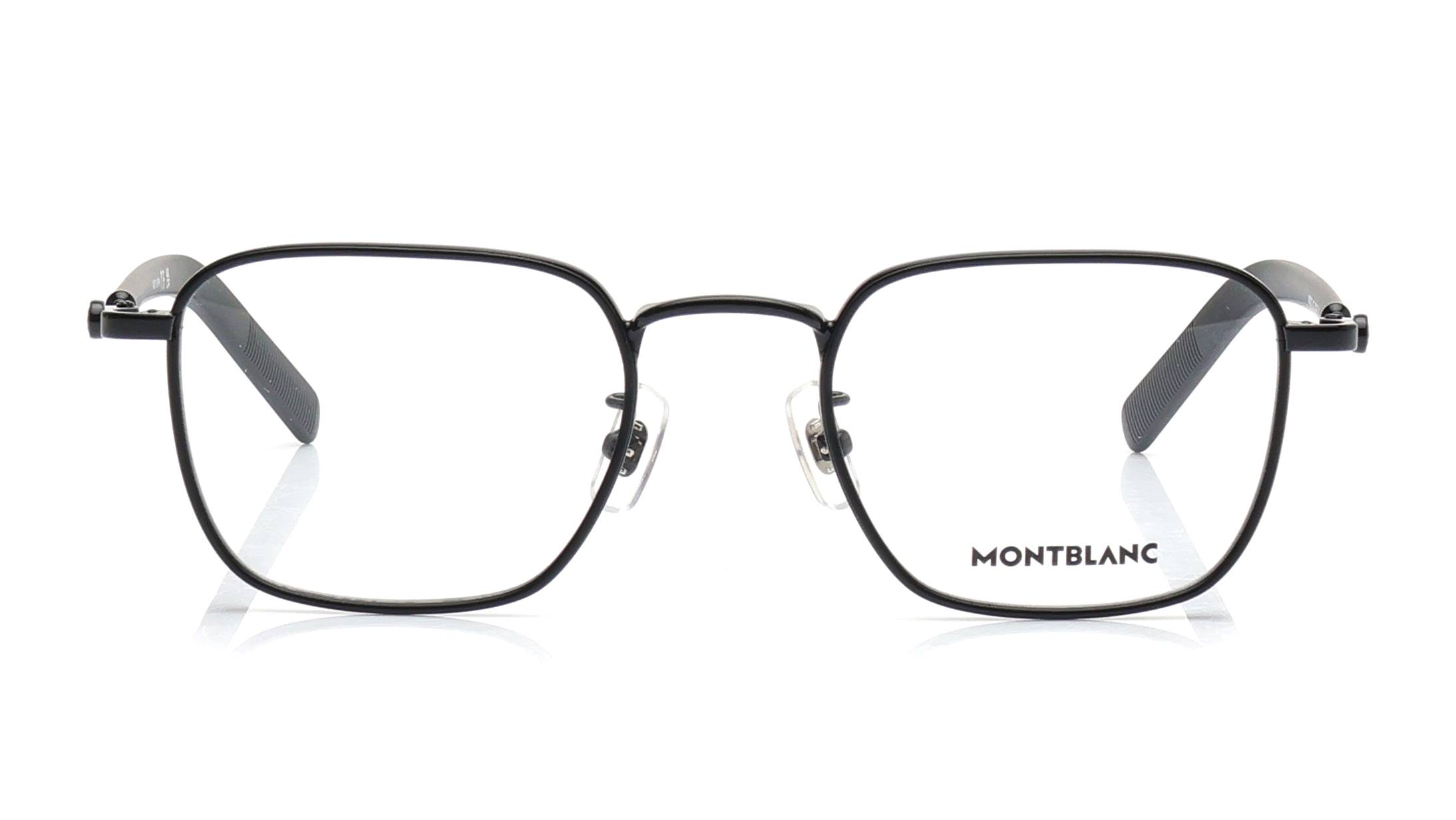Image 1 of Black Rectangle Eyeglasses for Men from Montblanc Available at Titan Eye+
