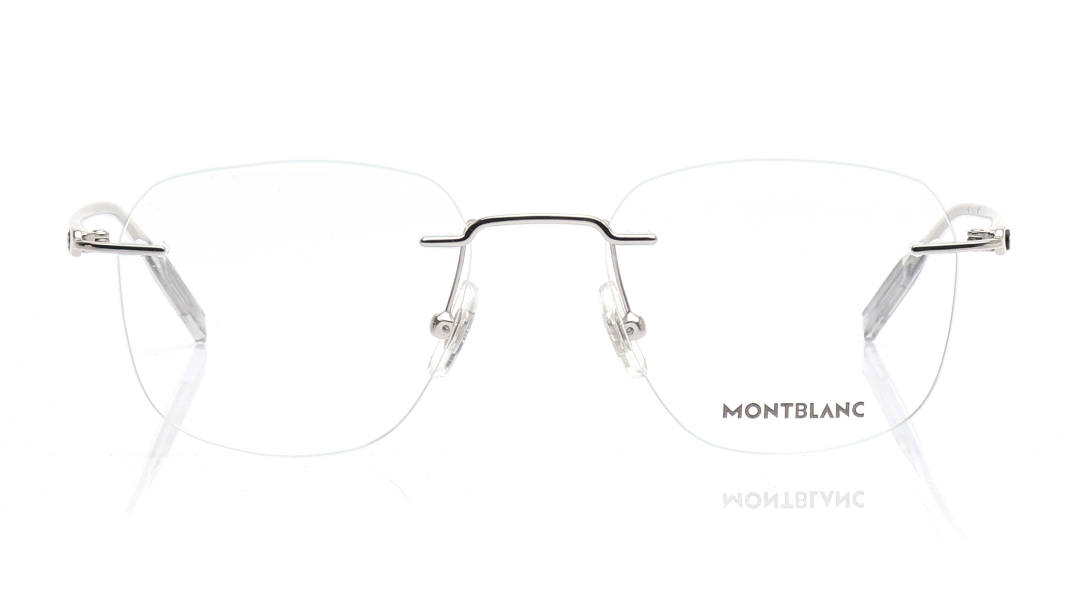 Image 1 of Silver Round Eyeglasses for Men from Montblanc Available at Titan Eye+