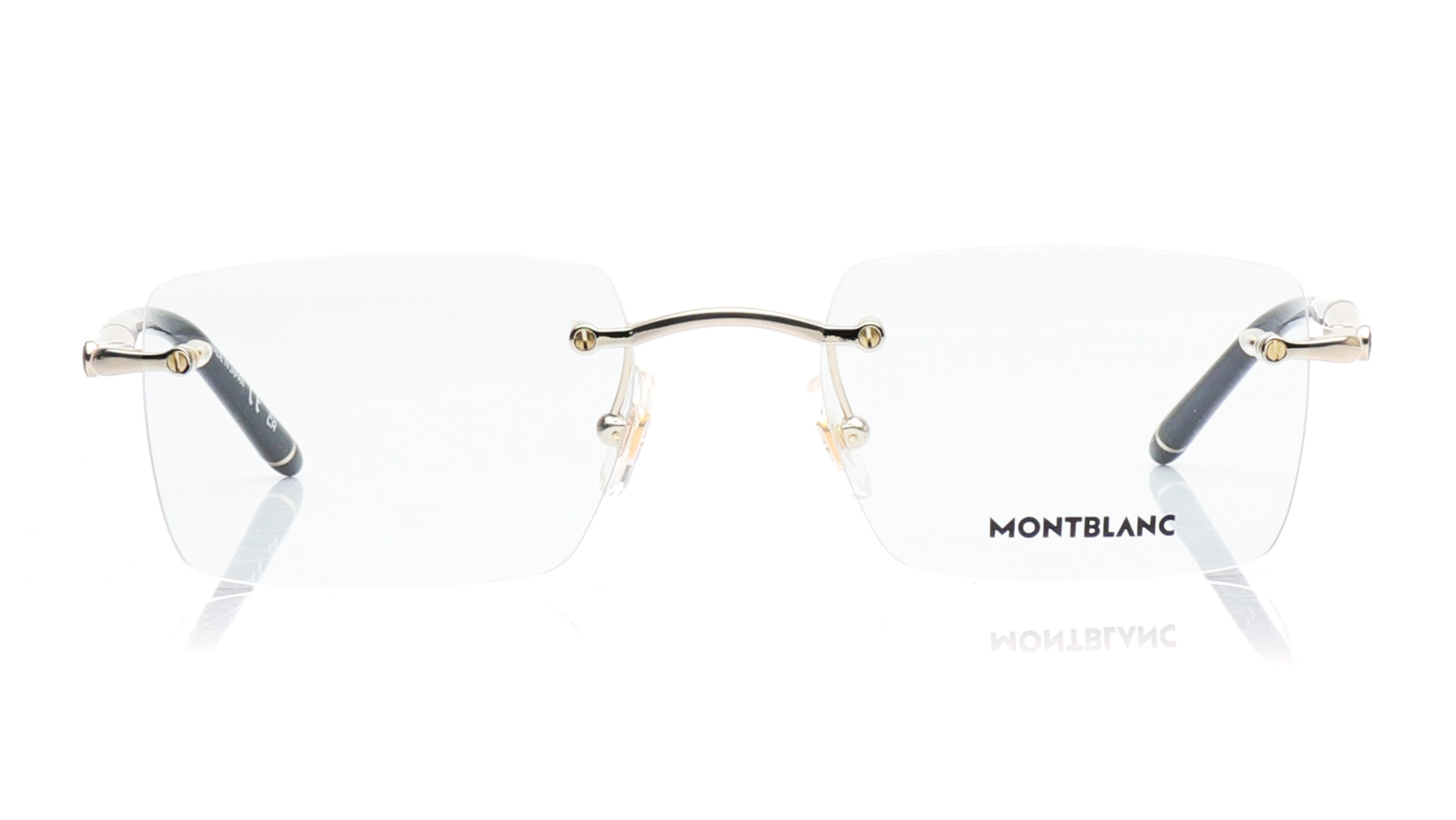 Image 1 of Gold Rectangle Eyeglasses for Men from Montblanc Available at Titan Eye+