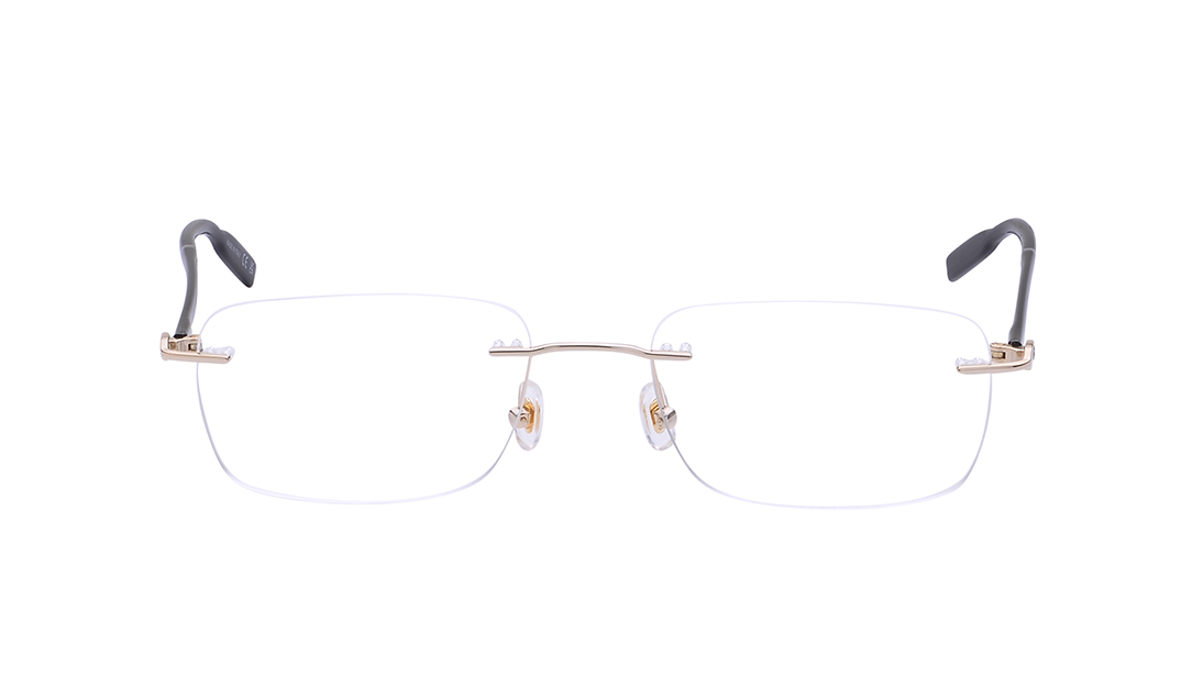 Image 1 of Gold Rectangle Eyeglasses for Men from Montblanc Available at Titan Eye+