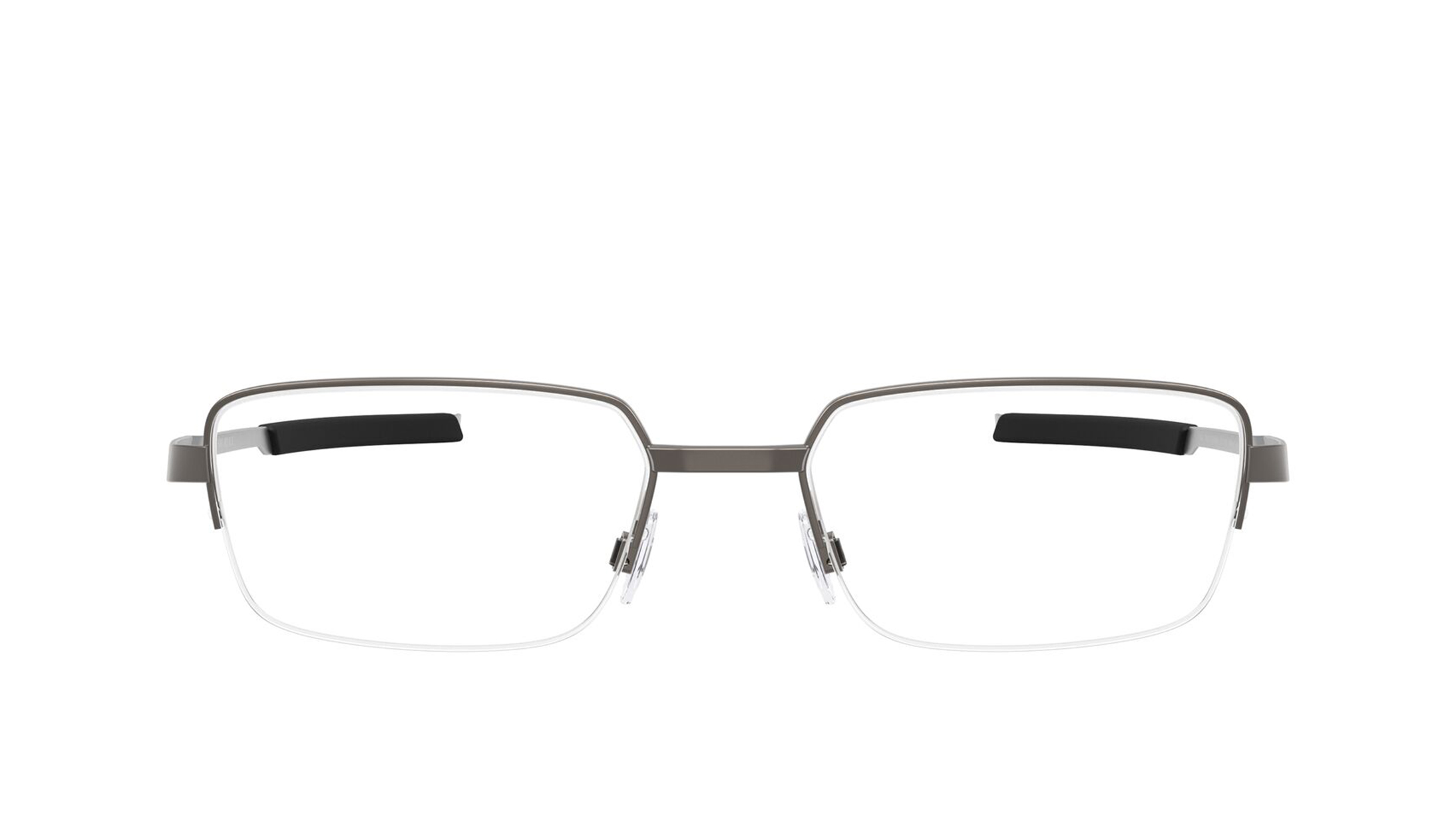 Image 1 of Silver Rectangle Eyeglasses for Men and Women from Oakley Available at Titan Eye+