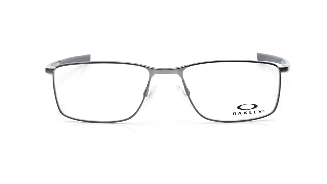 Image 1 of Brown Rectangle Rimmed Eyeglasses for Men from Oakley Available at Titan Eye+