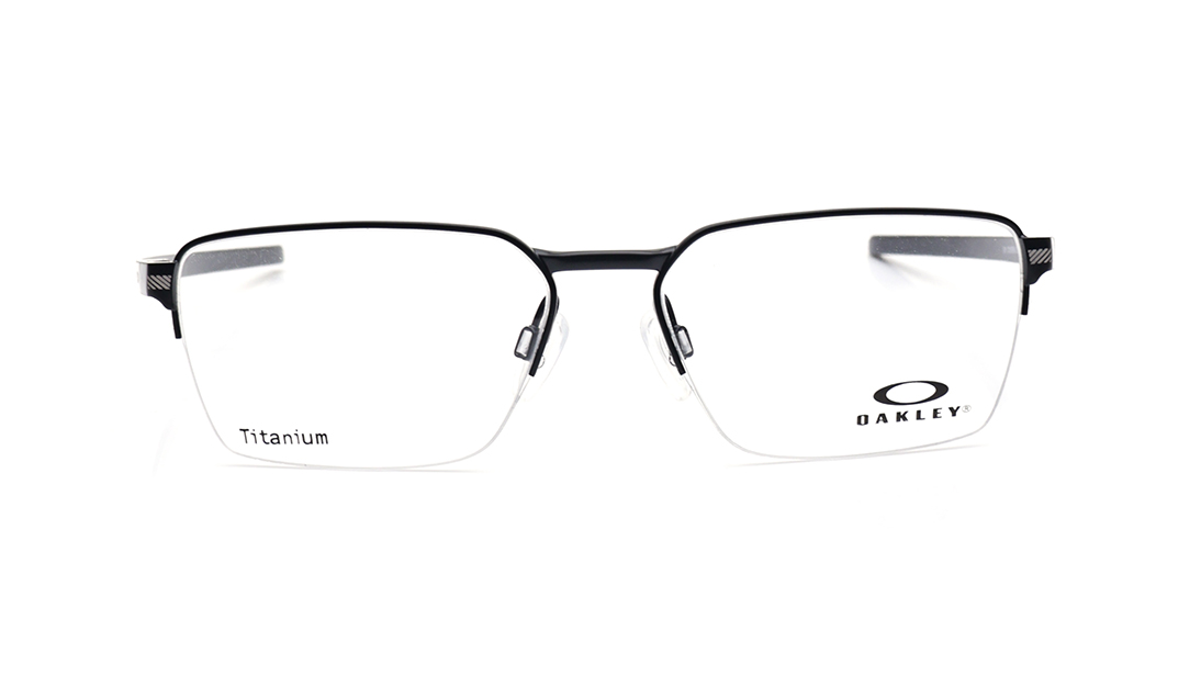 Image 1 of Black Rectangle Rimmed Eyeglasses for Women from Oakley Available at Titan Eye+