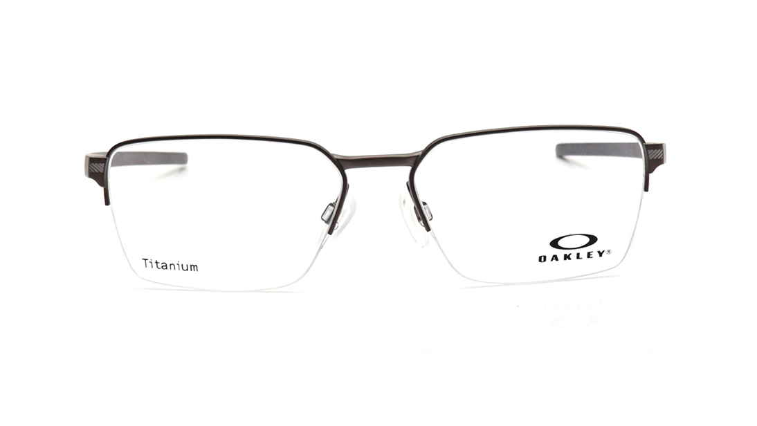 Image 1 of Brown Rectangle Rimmed Eyeglasses for Women from Oakley Available at Titan Eye+