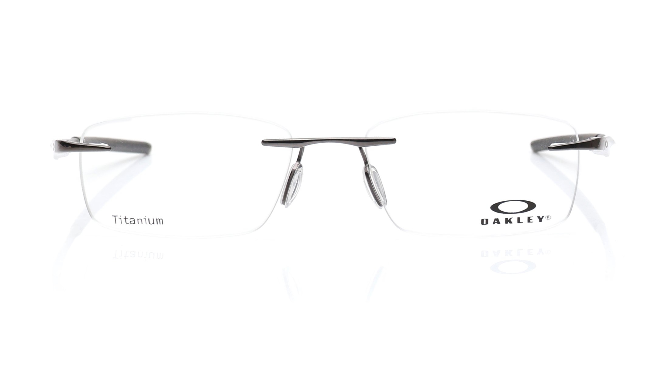 Image 1 of Black Round Eyeglasses for Men from Oakley Available at Titan Eye+