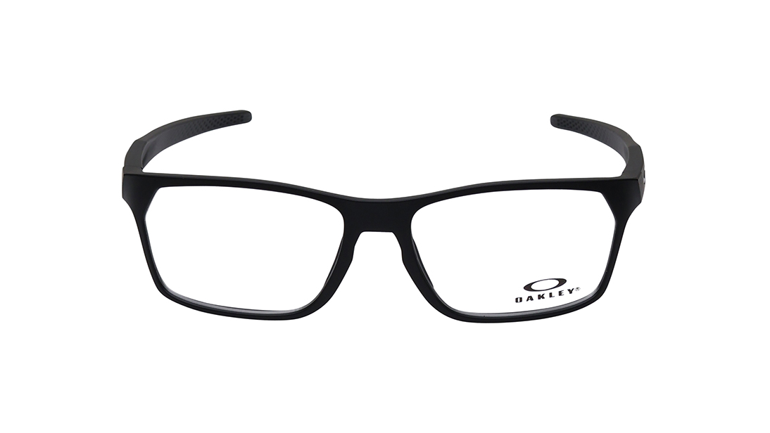 Image 1 of Black Rectangle Rimmed Eyeglasses for Men from Oakley Available at Titan Eye+