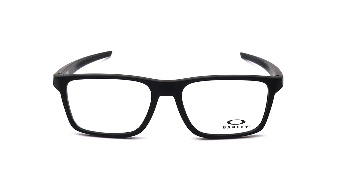 Image 1 of Black Rectangle Rimmed Eyeglasses for Men from Oakley Available at Titan Eye+