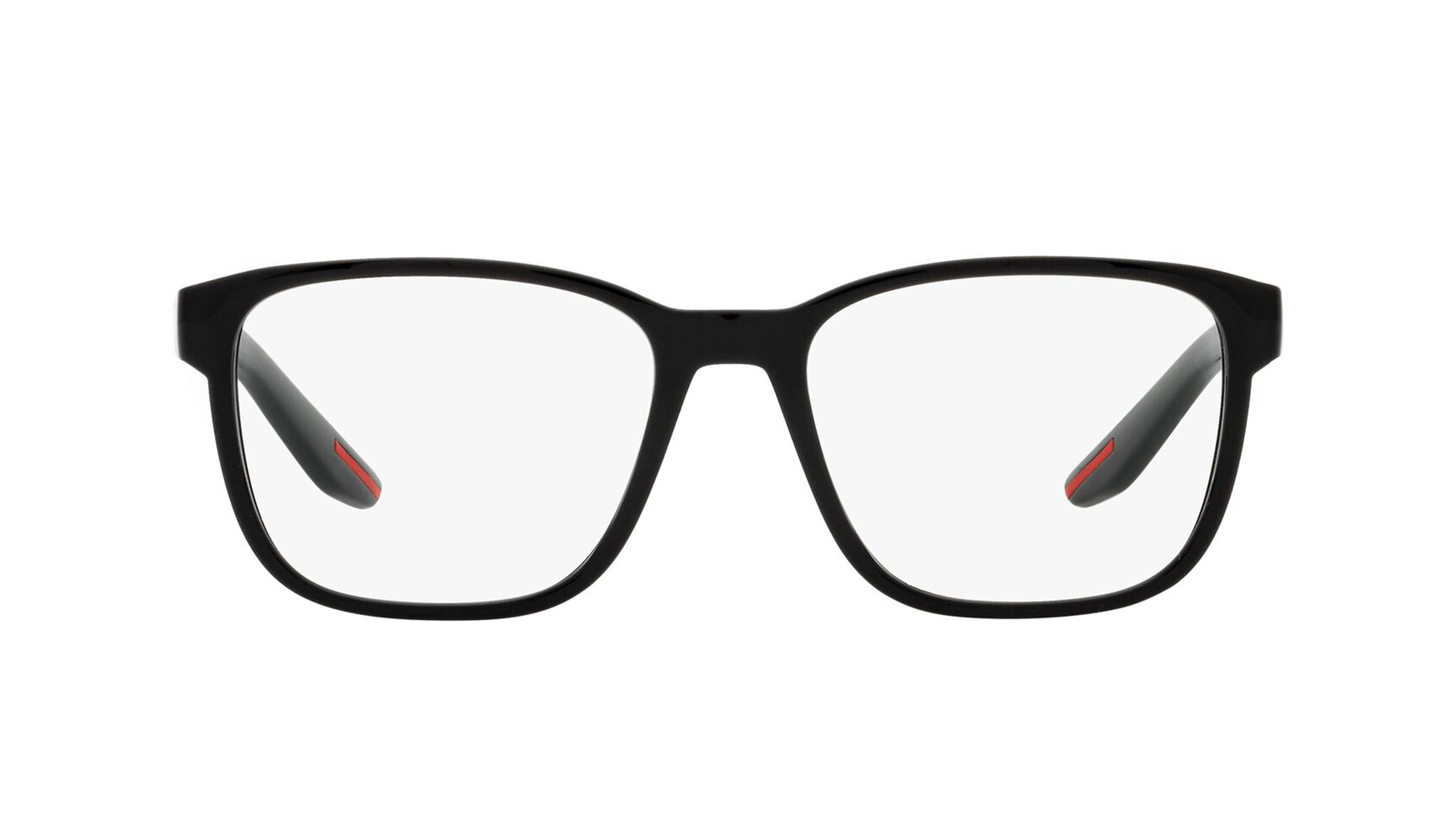Image 1 of Black Rectangle Eyeglasses for Men from Prada Available at Titan Eye+