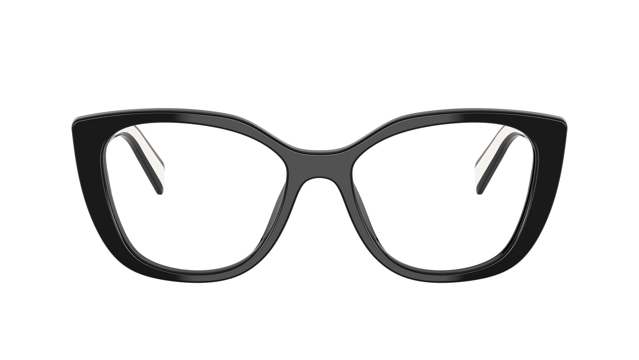 Image 1 of Black CatEye Eyeglasses for Women from Prada Available at Titan Eye+