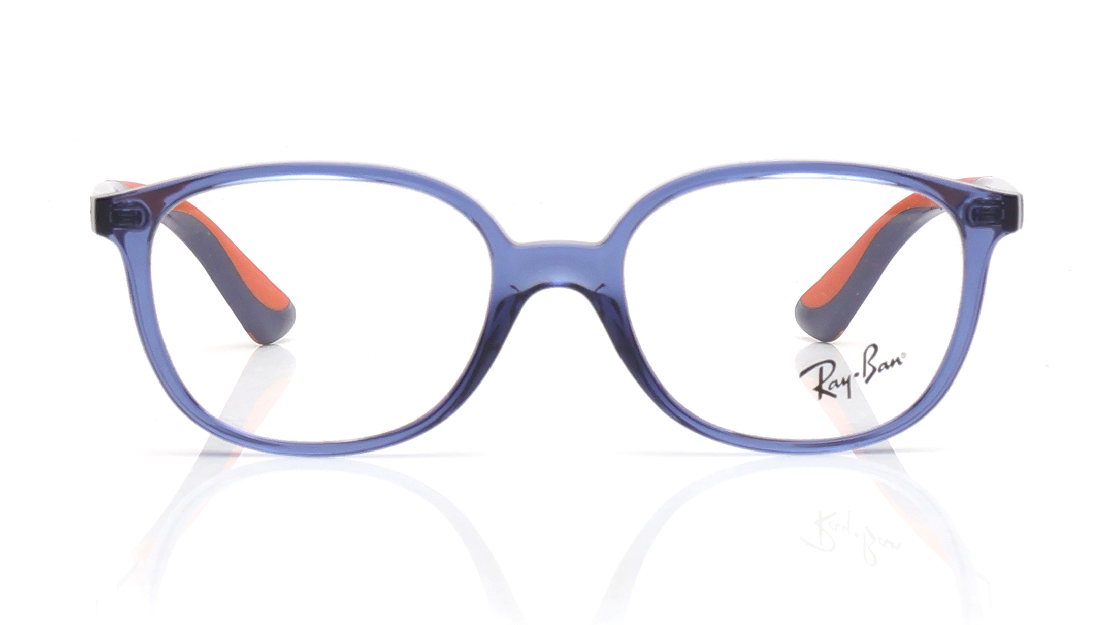 Image 1 of Blue Square Eyeglasses for Men and Women from Rayban Available at Titan Eye+