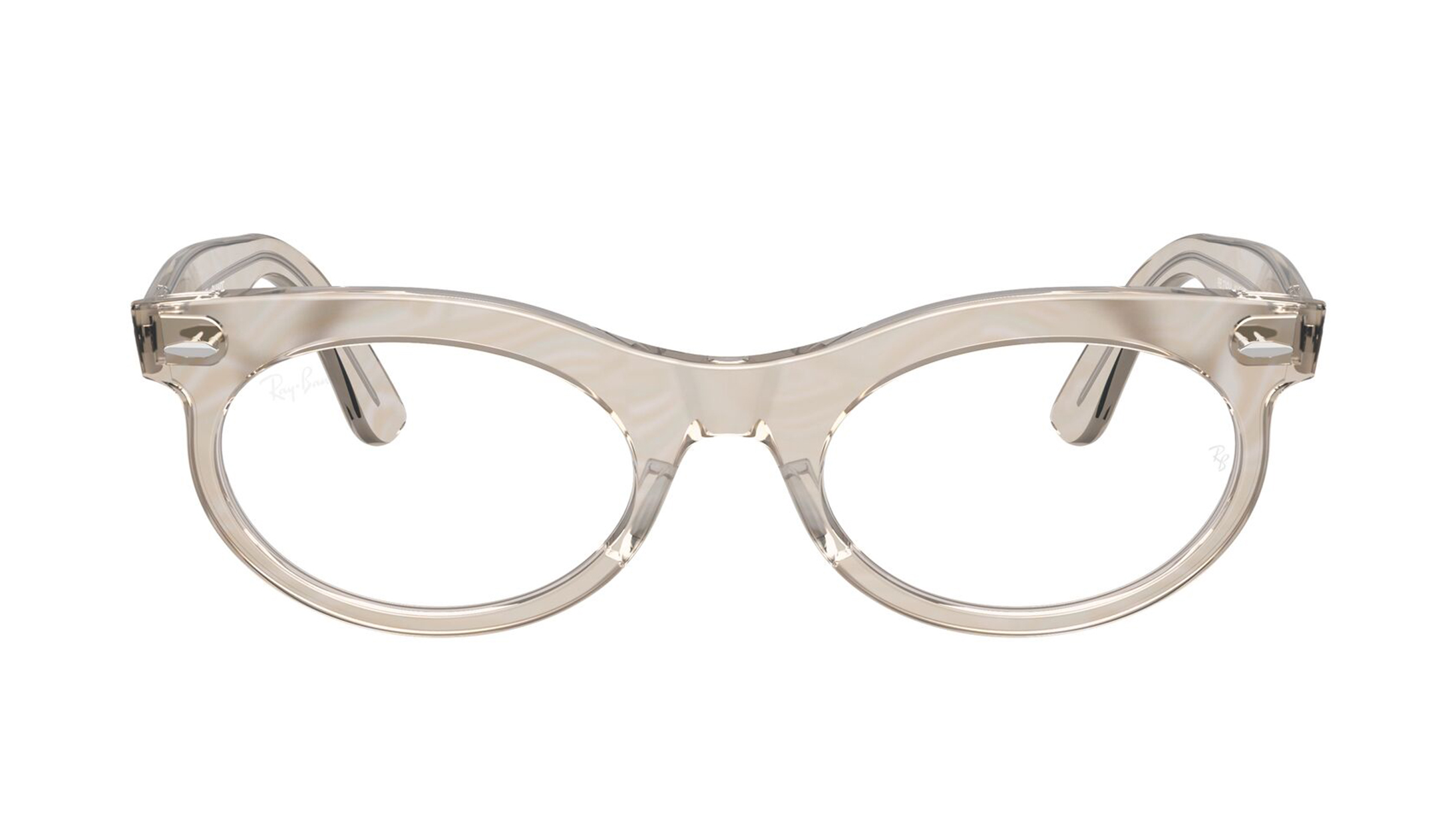 Image 1 of Grey Oval Eyeglasses for Men and Women from Rayban Available at Titan Eye+