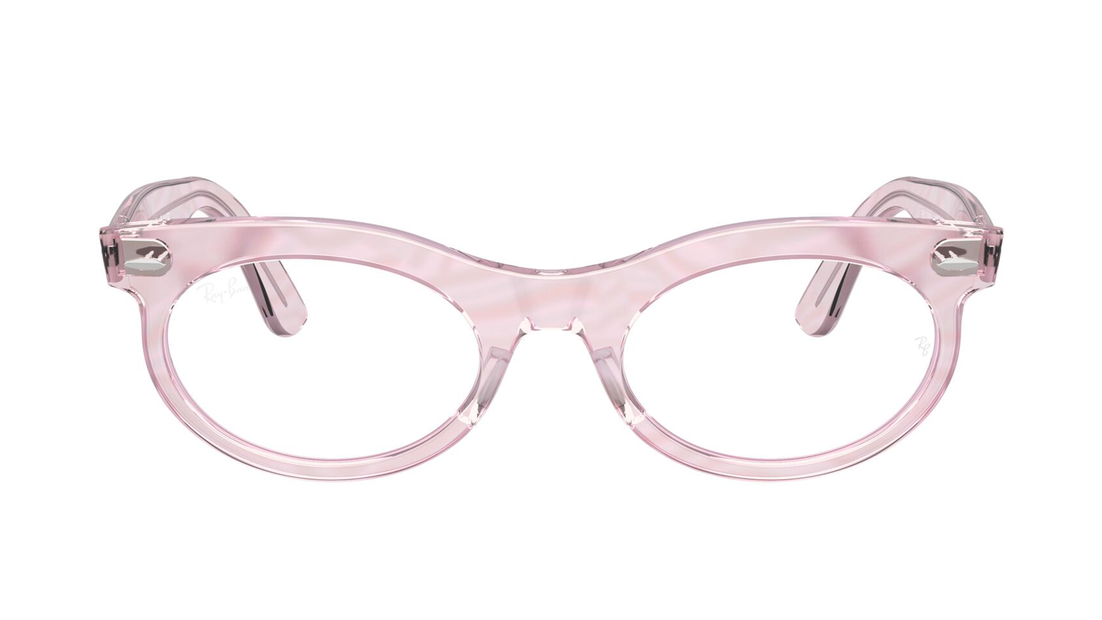Image 1 of Violet Oval Rimmed Eyeglasses for Men and Women from Rayban Available at Titan Eye+