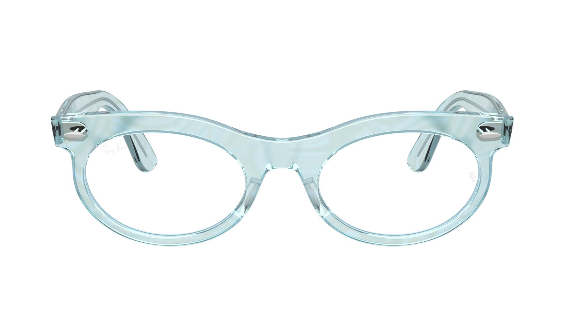 Image 1 of Blue Oval Rimmed Eyeglasses for Men and Women from Rayban Available at Titan Eye+