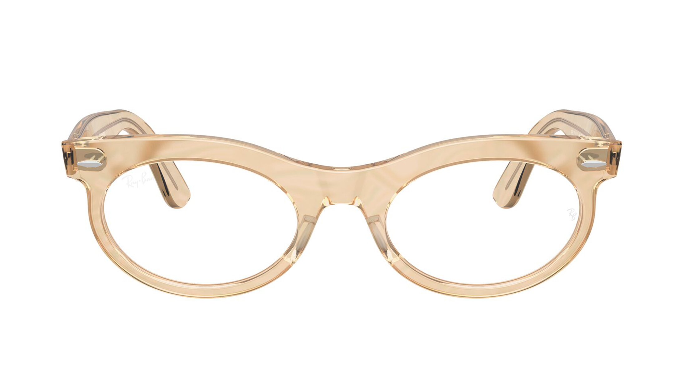 Image 1 of Brown Oval Rimmed Eyeglasses for Men and Women from Rayban Available at Titan Eye+