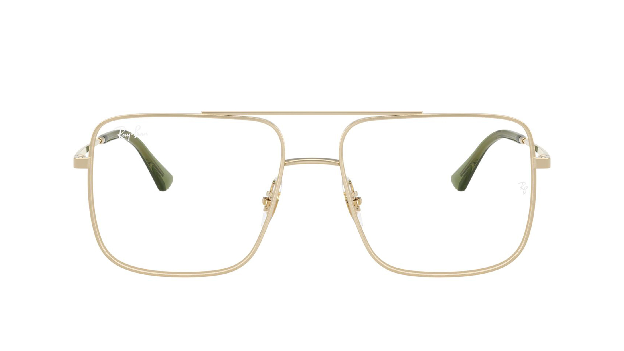 Image 1 of Gold Navigator Eyeglasses for Men and Women from Rayban Available at Titan Eye+